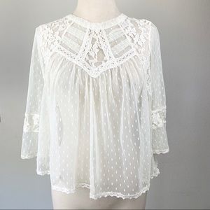 Free People Modern Romance Lace Crochet Top
